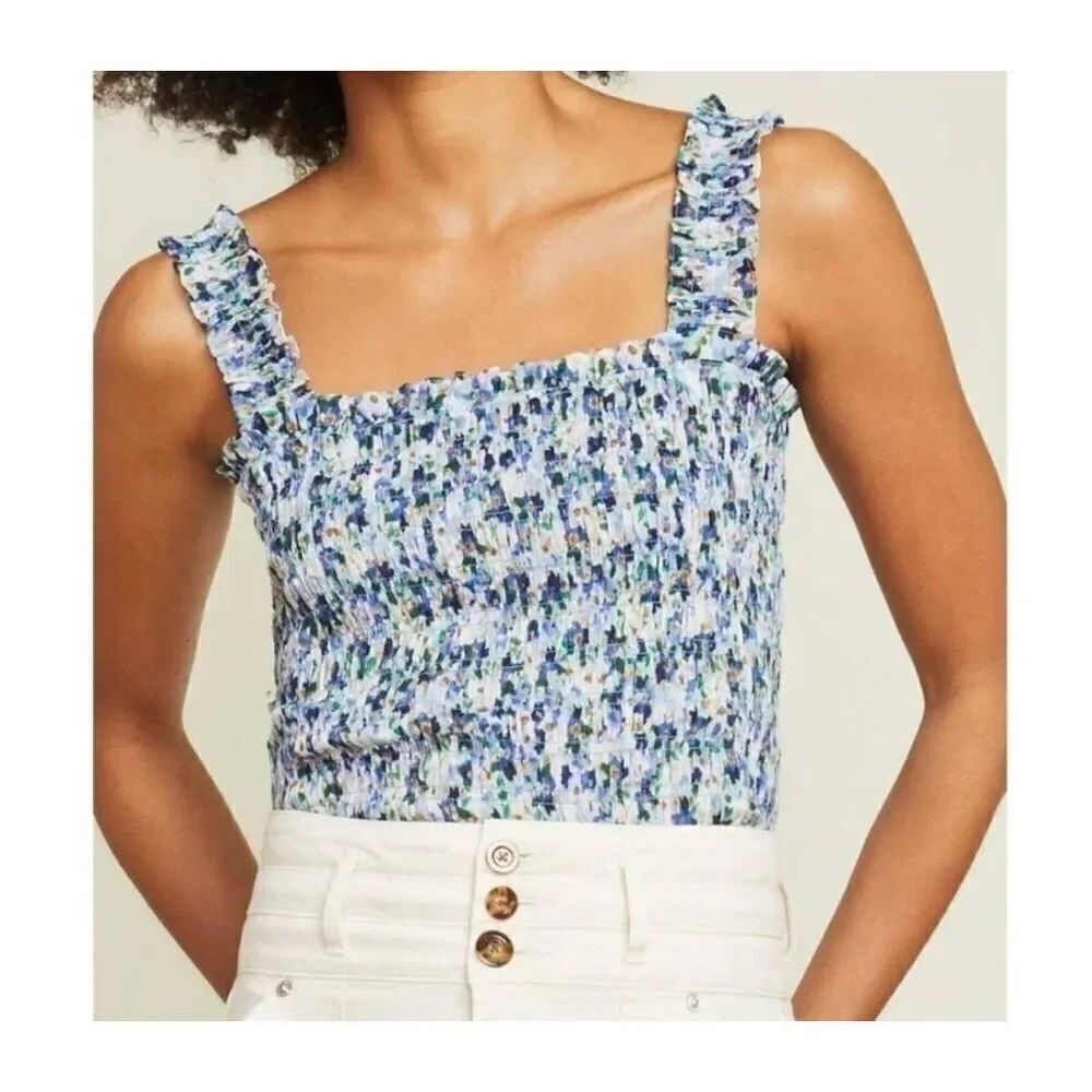 NWOT Veronica Beard Averie Smocked Tank sz XL
